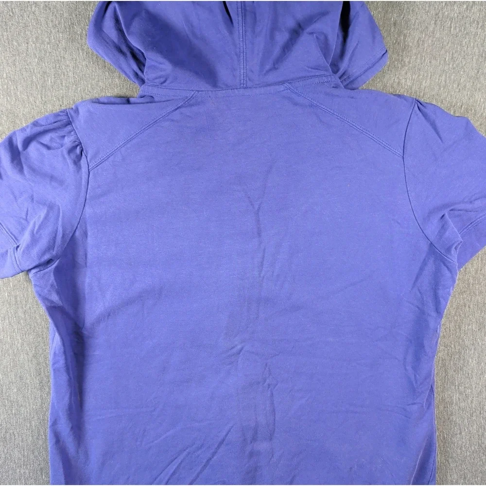 Nike Hoodie Zip Short Sleeve Women L Purple Good Vtg Y2K Athletic Dept Grunge